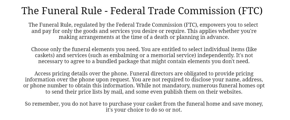 The Funeral Rule Federal Trade Commission